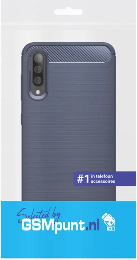 Samsung Galaxy A70 Geborsteld TPU Hoesje Blauw afbeelding 2