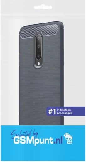 OnePlus 7 Geborsteld TPU Hoesje Blauw afbeelding 2