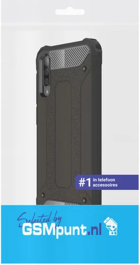 Samsung Galaxy A70 Hoesje Shock Proof Hybride Back Cover Zwart afbeelding 2