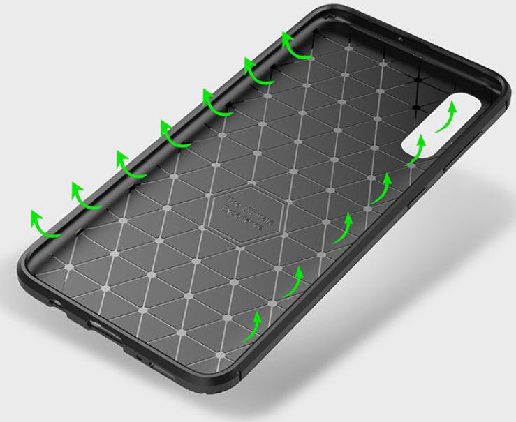 Samsung Galaxy A70 Siliconen Carbon Hoesje Zwart afbeelding 7