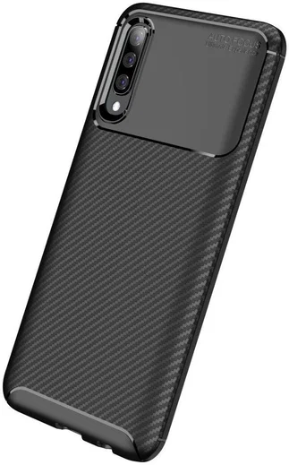 Samsung Galaxy A70 Siliconen Carbon Hoesje Zwart afbeelding 13