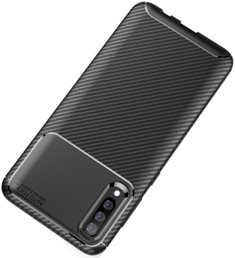 Samsung Galaxy A70 Siliconen Carbon Hoesje Zwart afbeelding 17