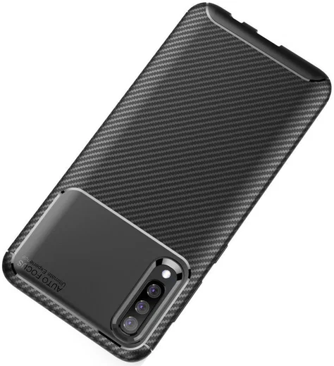 Samsung Galaxy A70 Siliconen Carbon Hoesje Zwart afbeelding 17