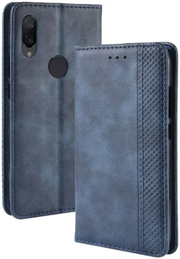 Xiaomi Redmi Note 7 Vintage Portemonnee Hoesje Blauw afbeelding 3