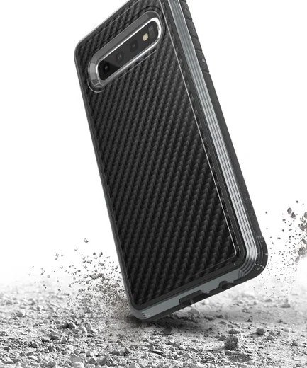 Raptic Lux Samsung Galaxy S10 hoesje carbon fiber zwart afbeelding 2