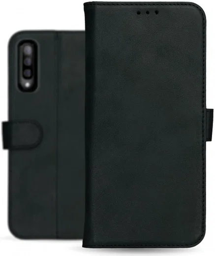 Rosso Deluxe Samsung Galaxy A50 Hoesje Echt Leer Book Case Zwart afbeelding 12
