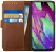 Rosso Deluxe Samsung Galaxy A40 Hoesje Echt Leer Book Case Bruin afbeelding 1