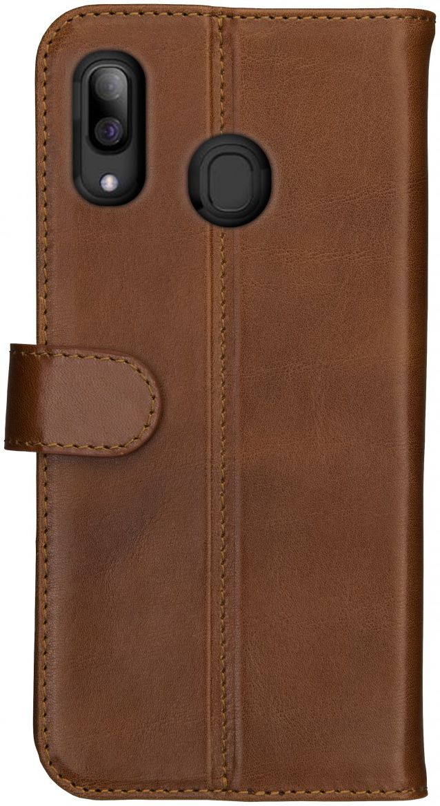 Rosso Deluxe Samsung Galaxy A40 Hoesje Echt Leer Book Case Bruin afbeelding 9