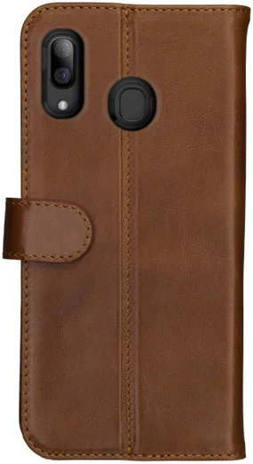 Rosso Deluxe Samsung Galaxy A40 Hoesje Echt Leer Book Case Bruin afbeelding 9