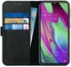 Rosso Deluxe Samsung Galaxy A40 Hoesje Echt Leer Book Case Zwart afbeelding 1
