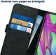 Rosso Deluxe Samsung Galaxy A40 Hoesje Echt Leer Book Case Zwart afbeelding 5