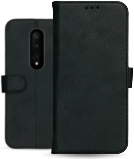 Rosso Deluxe OnePlus 7 Pro Hoesje Echt Leer Book Case Zwart afbeelding 14