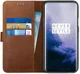 Rosso Deluxe OnePlus 7 Pro Hoesje Echt Leer Book Case Bruin afbeelding 1