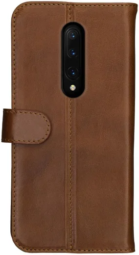 Rosso Deluxe OnePlus 7 Pro Hoesje Echt Leer Book Case Bruin afbeelding 8