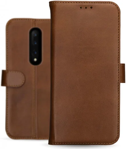 Rosso Deluxe OnePlus 7 Pro Hoesje Echt Leer Book Case Bruin afbeelding 14
