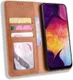 Samsung Galaxy A50 Book Case Hoesje Vintage Wallet Kunst Leer Bruin afbeelding 1