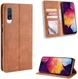 Samsung Galaxy A50 Book Case Hoesje Vintage Wallet Kunst Leer Bruin afbeelding 4