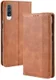 Samsung Galaxy A50 Book Case Hoesje Vintage Wallet Kunst Leer Bruin afbeelding 2