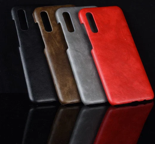 Samsung Galaxy A50 Hoesje met Kunstleer Coating Zwart afbeelding 5