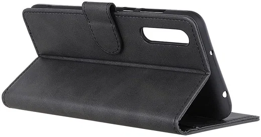Samsung Galaxy A50 Book Case Stand Hoesje Wallet Kunst Leer Zwart afbeelding 4