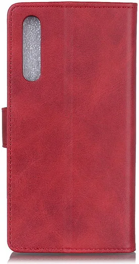 Samsung Galaxy A50 Book Case Hoesje Stand Wallet Kunst Leer Rood afbeelding 3