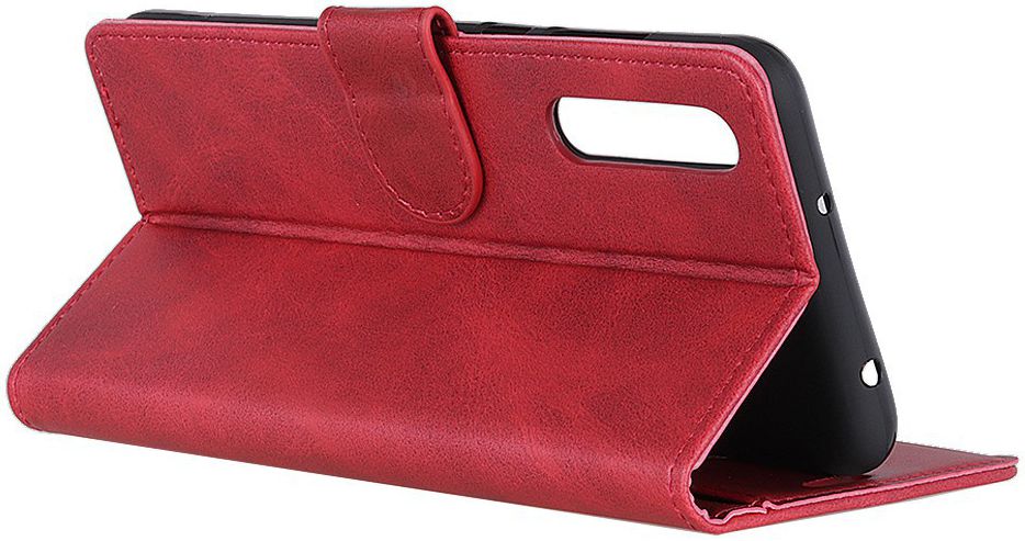 Samsung Galaxy A50 Book Case Hoesje Stand Wallet Kunst Leer Rood afbeelding 4