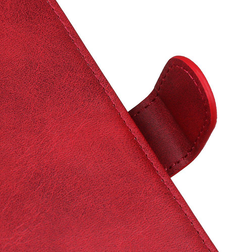 Samsung Galaxy A50 Book Case Hoesje Stand Wallet Kunst Leer Rood afbeelding 8