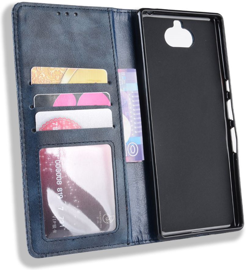 Sony Xperia 10 Plus Vintage Portemonnee Hoesje Blauw afbeelding 5