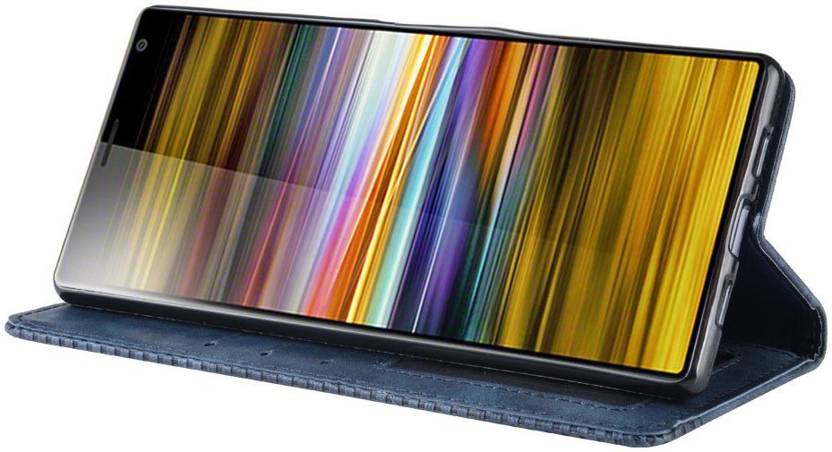 Sony Xperia 10 Plus Vintage Portemonnee Hoesje Blauw afbeelding 6