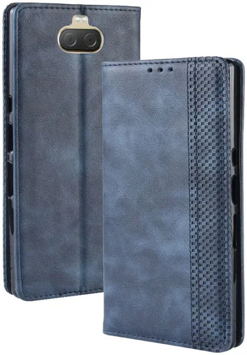 Sony Xperia 10 Plus Vintage Portemonnee Hoesje Blauw afbeelding 3