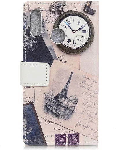 Samsung Galaxy A40 Lederen Portemonnee Hoesje met Eiffel Tower Print afbeelding 3