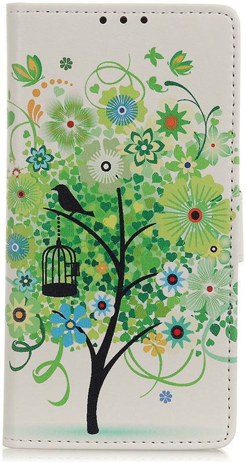 Samsung Galaxy A40 Lederen Portemonnee Hoesje met Green Tree Print afbeelding 1