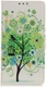 Samsung Galaxy A40 Lederen Portemonnee Hoesje met Green Tree Print afbeelding 1