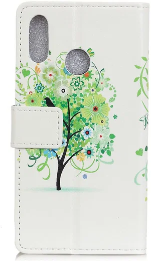 Samsung Galaxy A40 Lederen Portemonnee Hoesje met Green Tree Print afbeelding 3