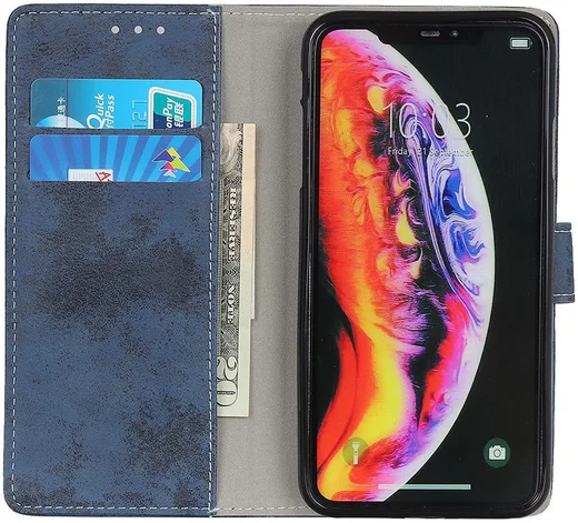 Samsung Galaxy A10 Vintage Portemonnee Hoesje Blauw afbeelding 2