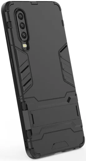 Huawei P30 Hybride Kickstand Hoesje Zwart afbeelding 2