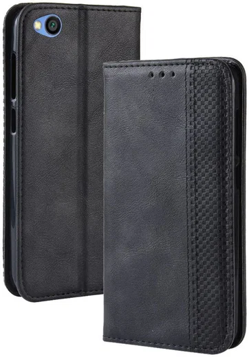 Redmi Go Vintage Portemonnee Hoesje Zwart afbeelding 3