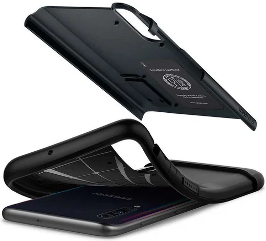 Spigen Slim Armor Samsung Galaxy A50 Hoesje Metal Slate afbeelding 4