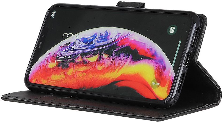 Samsung Galaxy A10 Hoesje Matte Portemonnee Book Case Zwart afbeelding 4