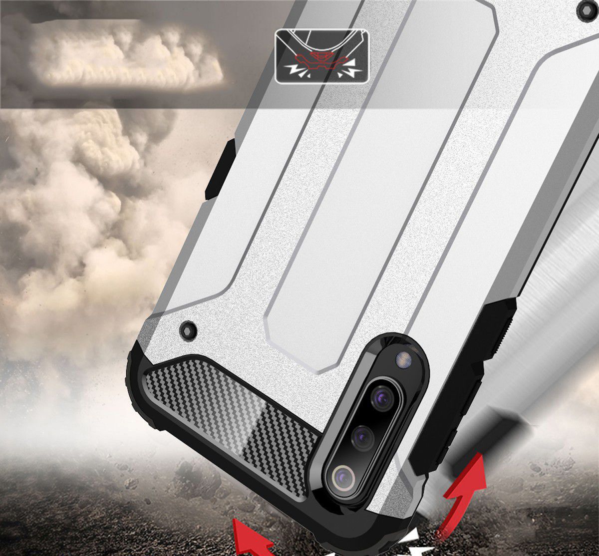 Xiaomi Mi 9 Hoesje Hybride Back Cover Zwart afbeelding 2