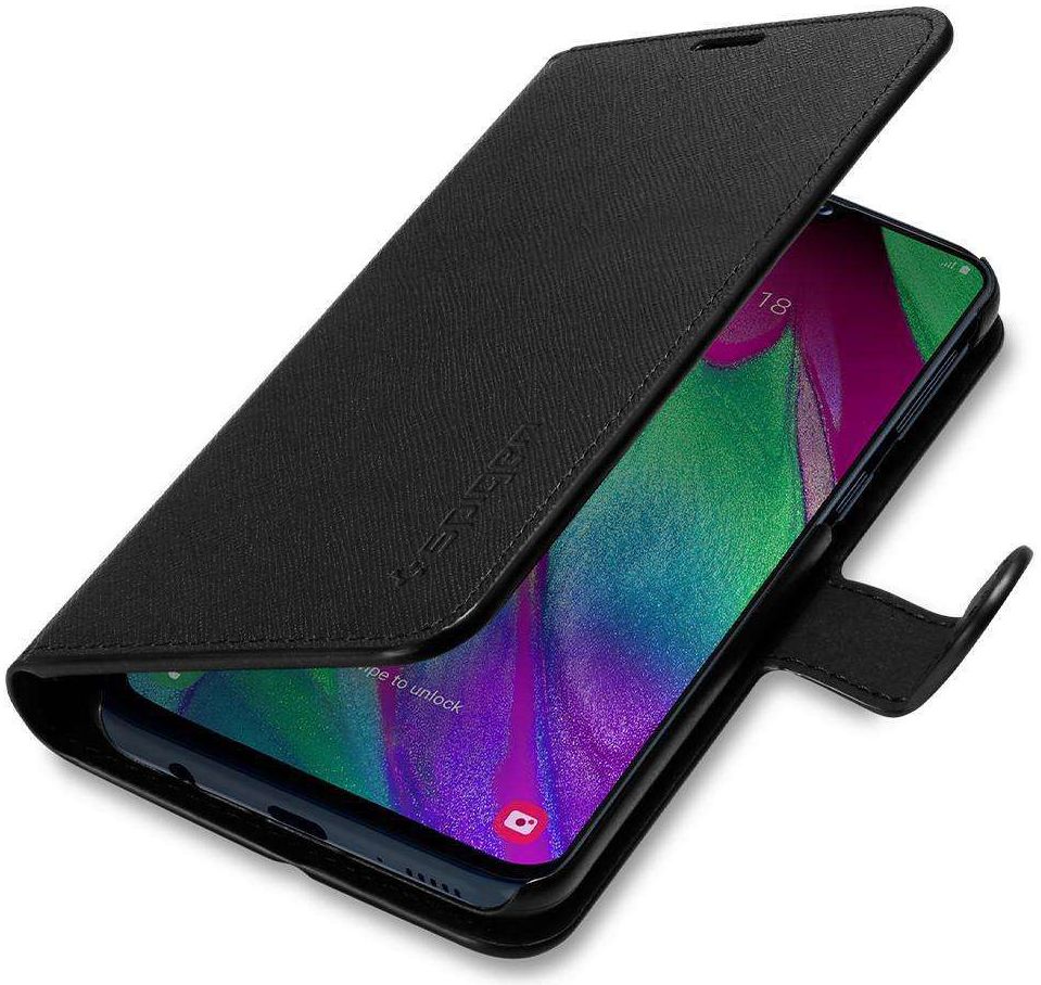 Spigen Wallet S Book Case Samsung Galaxy A40 Zwart afbeelding 1