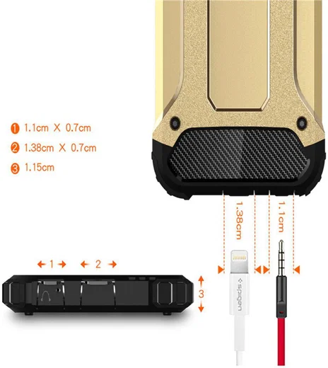 Apple IPhone 6/6S Hoesje Shock Proof Hybride Back Cover Goud afbeelding 5