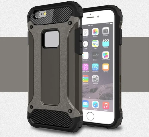 Apple iPhone 6/6S Hoesje Shock Proof Hybride Back Cover Coffee afbeelding 1