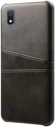 Samsung Galaxy A10 Kunstleren Back Cover met Kaarthouder Zwart afbeelding 1