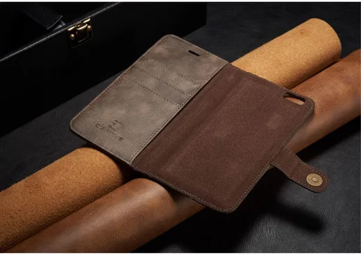 Apple iPhone 6(S) Plus Leren 2-in-1 Bookcase en Back Cover Coffee afbeelding 15