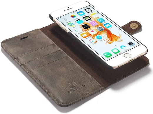 Apple iPhone 6(S) Plus Leren 2-in-1 Bookcase en Back Cover Coffee afbeelding 2
