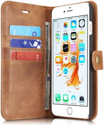 Apple iPhone 6(S) Plus Leren 2-in-1 Bookcase en Back Cover Bruin afbeelding