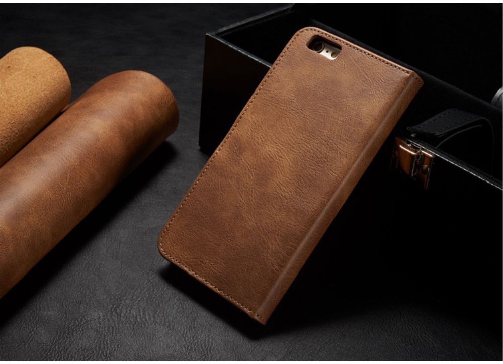 Apple iPhone 6(S) Plus Leren 2-in-1 Bookcase en Back Cover Bruin afbeelding 12