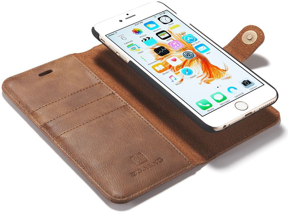 Apple iPhone 6(S) Plus Leren 2-in-1 Bookcase en Back Cover Bruin afbeelding 2
