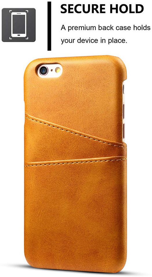Apple iPhone 6(S) Plus Kunstleren Back Cover met Kaarthouder Bruin afbeelding 5